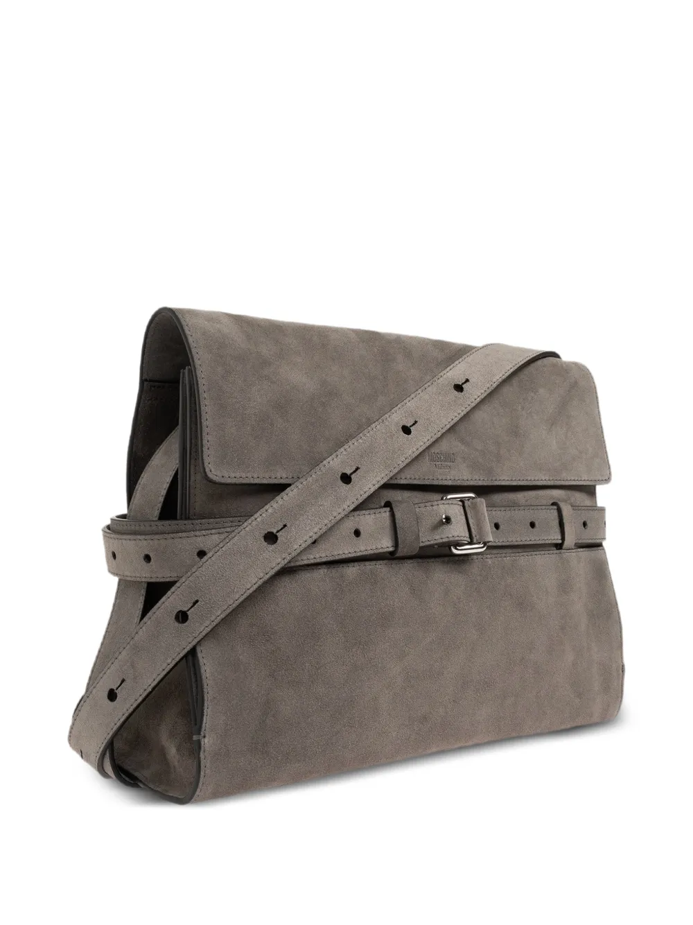 Moschino Tie Me leather shoulder bag Grijs