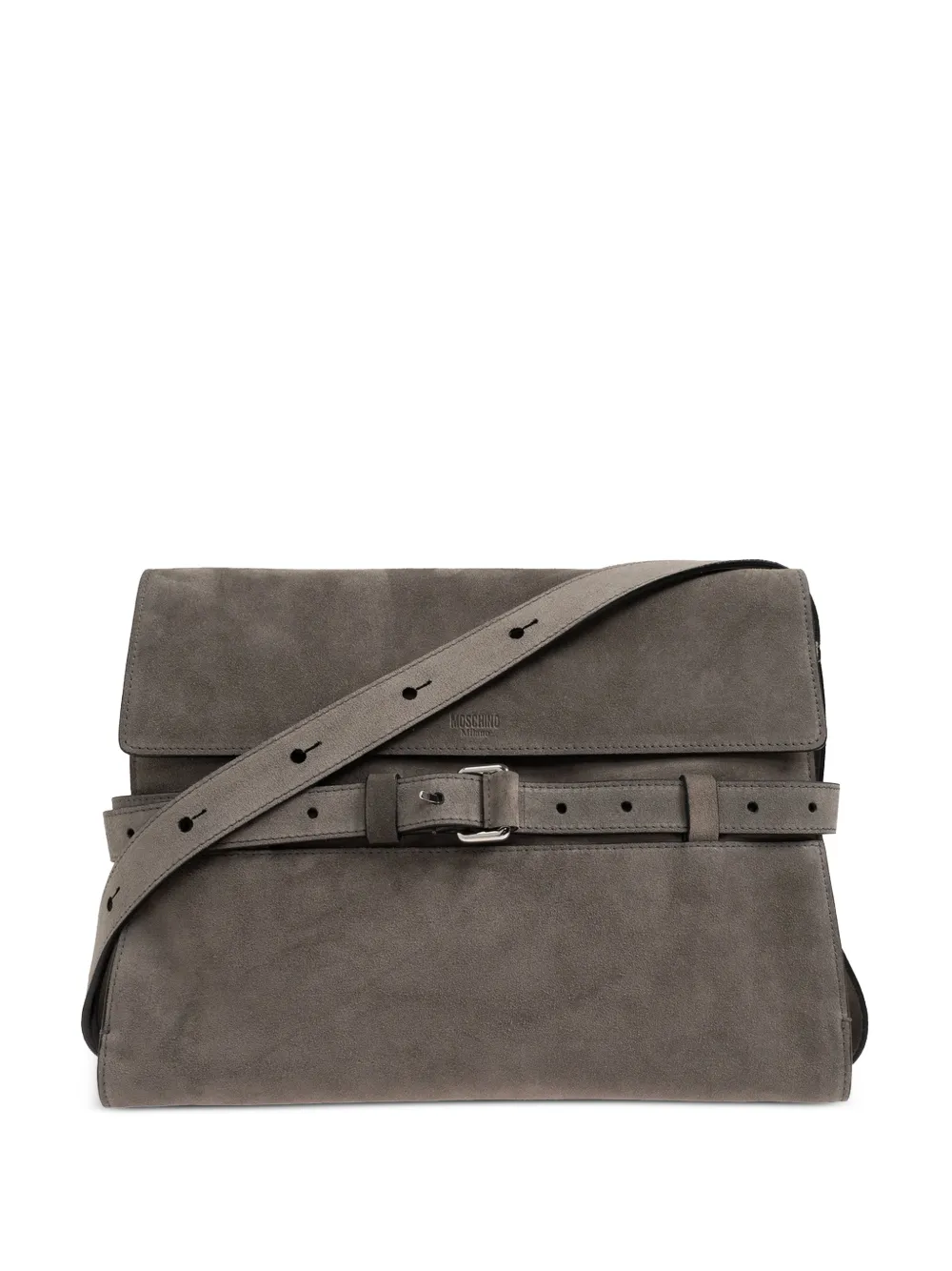 Moschino Tie Me leather shoulder bag - Grigio