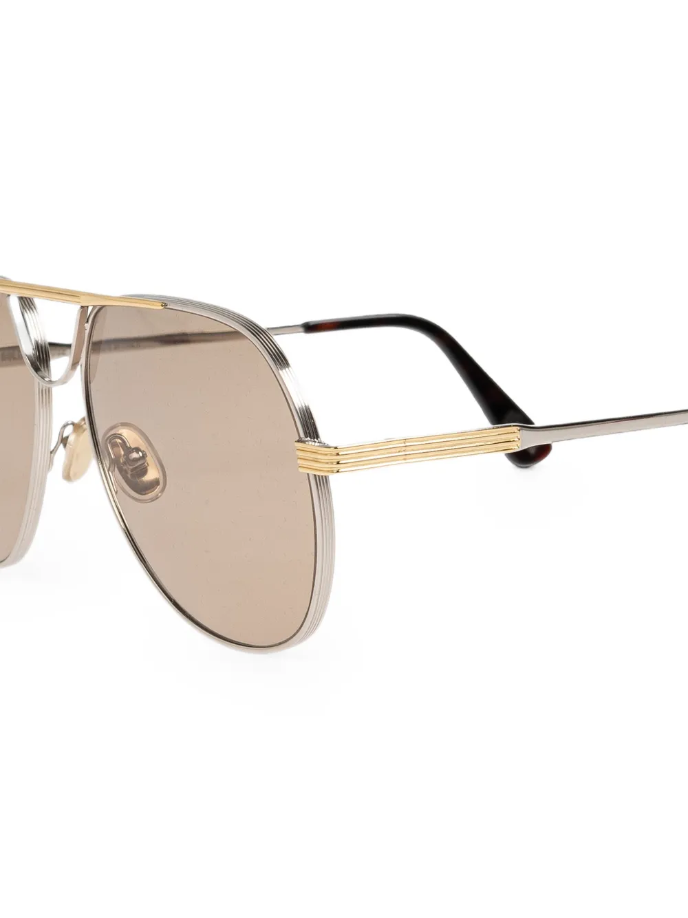 Golden Goose Zonnebril in piloten stijl met gouden montuur en beige glazen