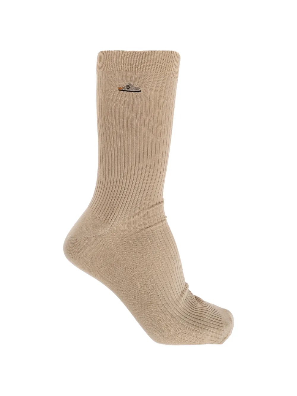 Birkenstock Ribgebreide sokken met geborduurd patroon (set van 2) Beige