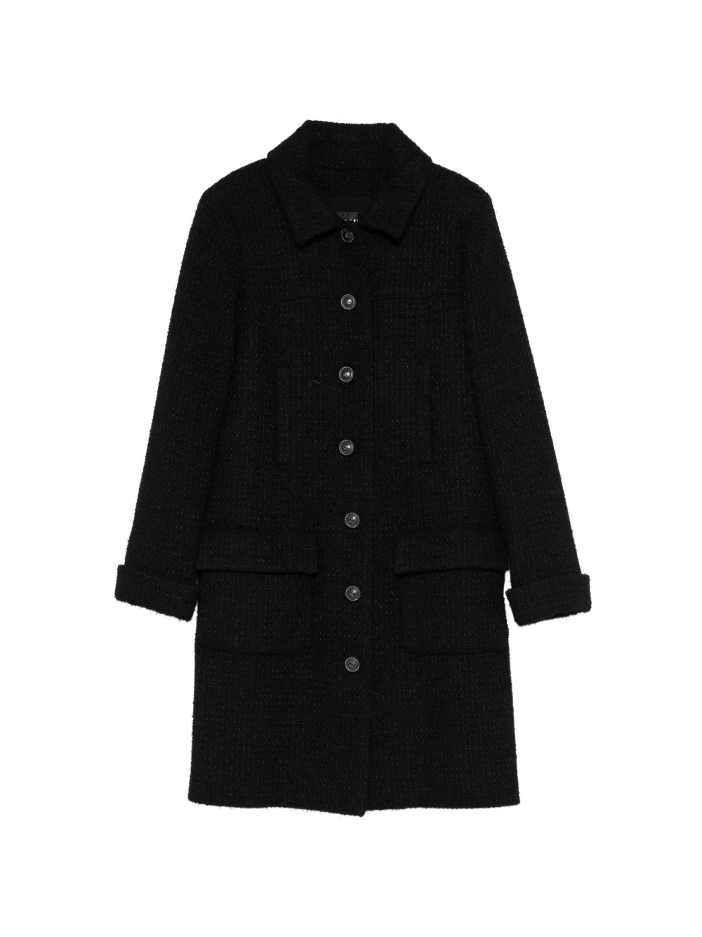 CHANEL Pre-Owned tweed single-breasted coat - Nero