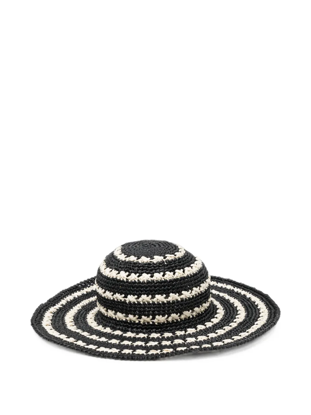 Prada Pre-Owned striped crochet sun hat - Blu