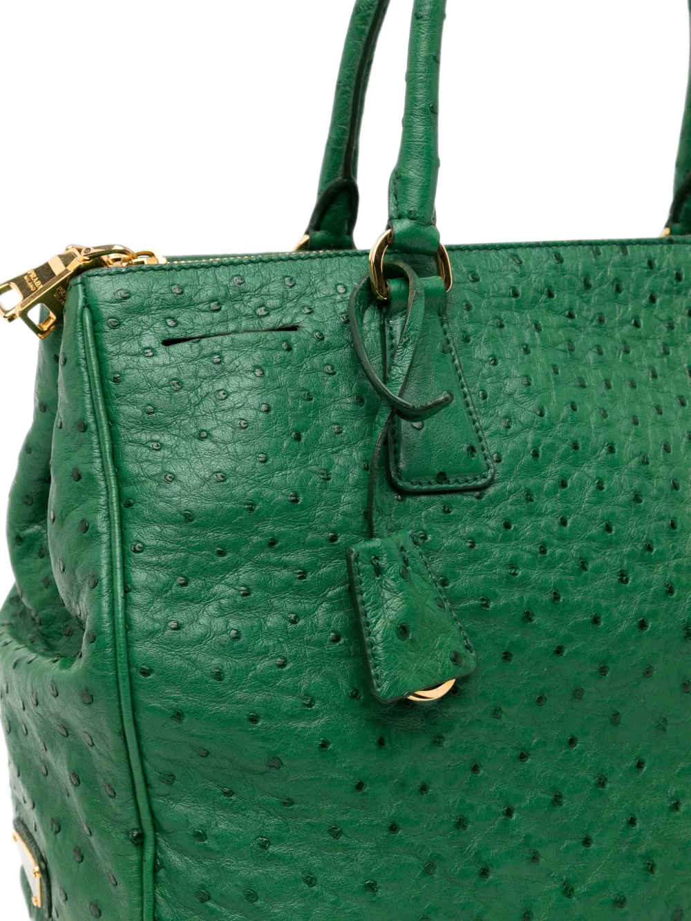 Prada Pre-Owned Galleria ostrich tote bag Groen