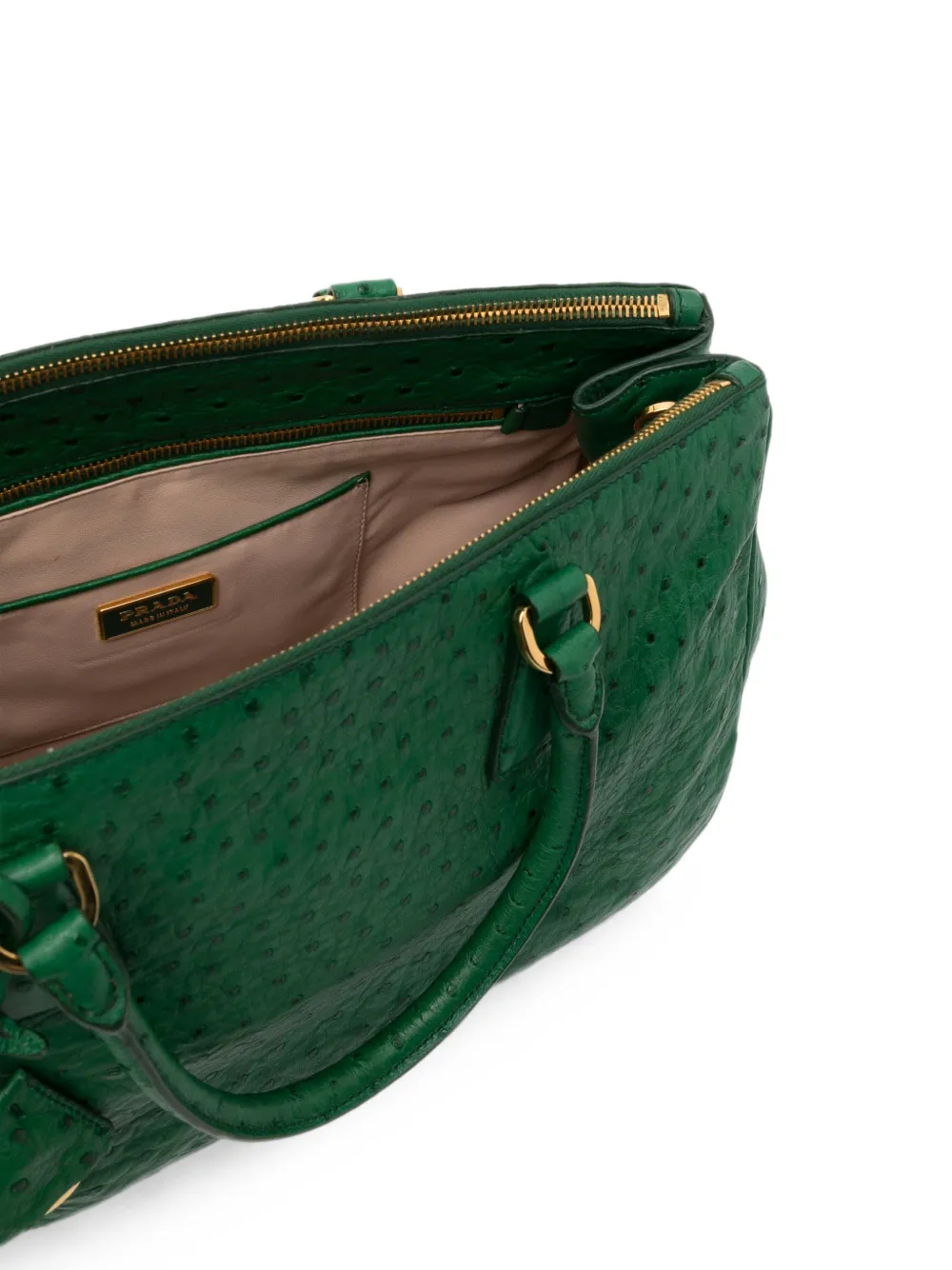 Prada Pre-Owned Galleria ostrich tote bag Groen