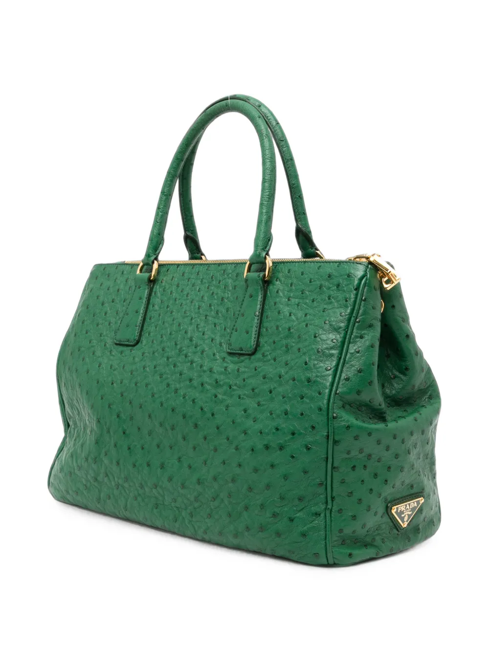 Prada Pre-Owned Galleria ostrich tote bag Groen