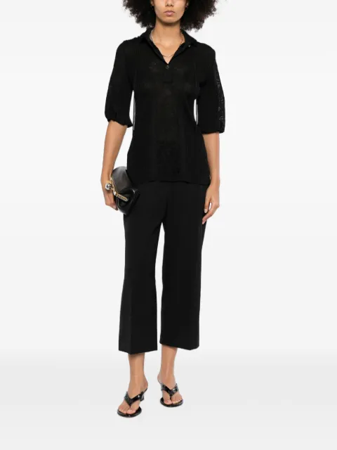 CHANEL Pre-Owned lace-panel drawstring polo