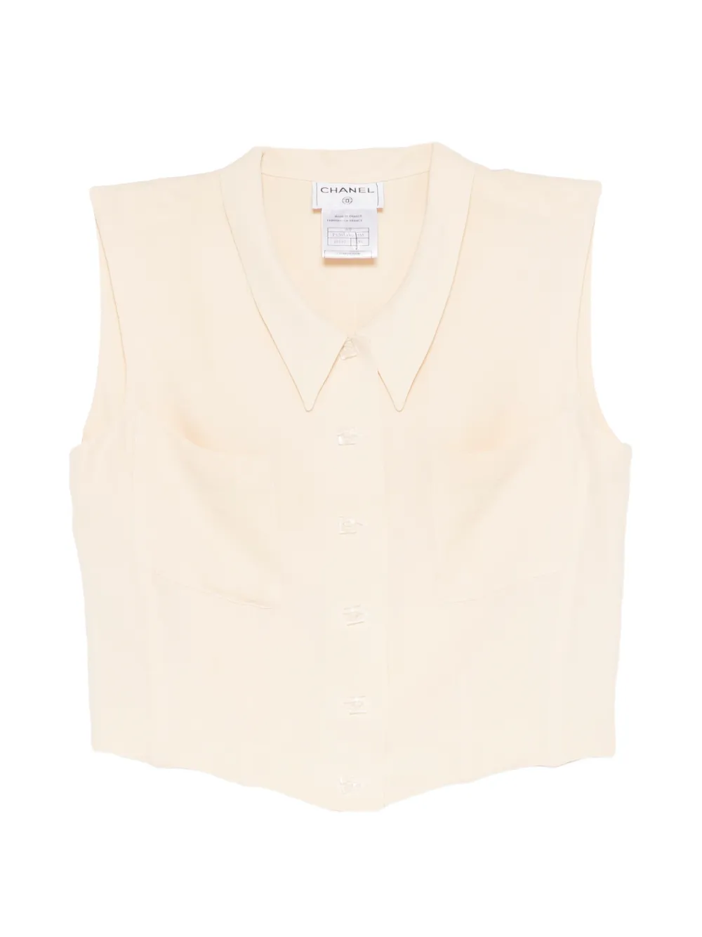 CHANEL Pre-Owned cropped collared vest - Toni neutri
