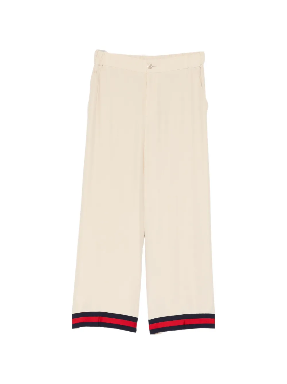 Gucci Pre-Owned Web stripe silk trousers - Toni neutri