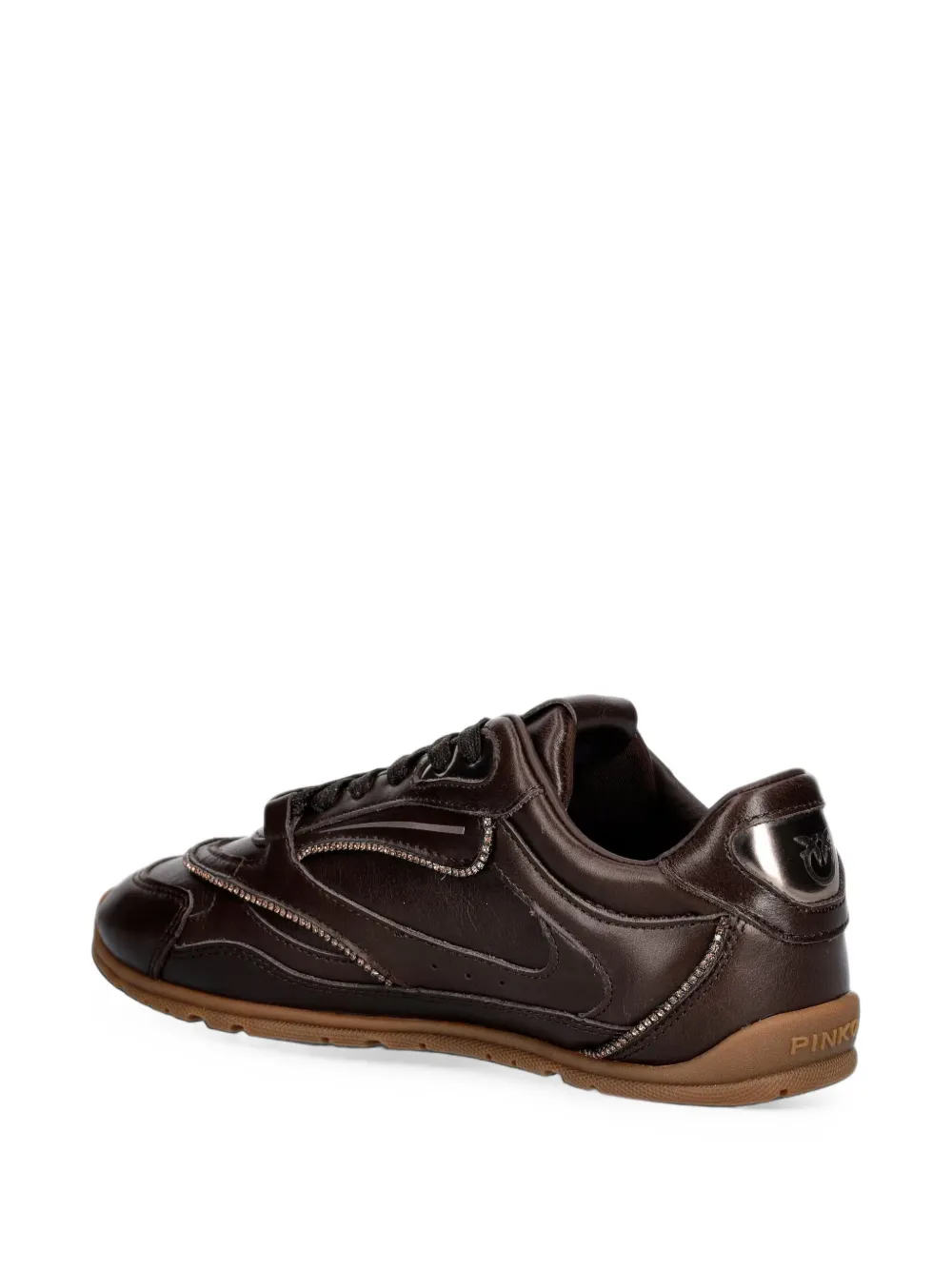 PINKO crystal-embellished leather sneakers Bruin