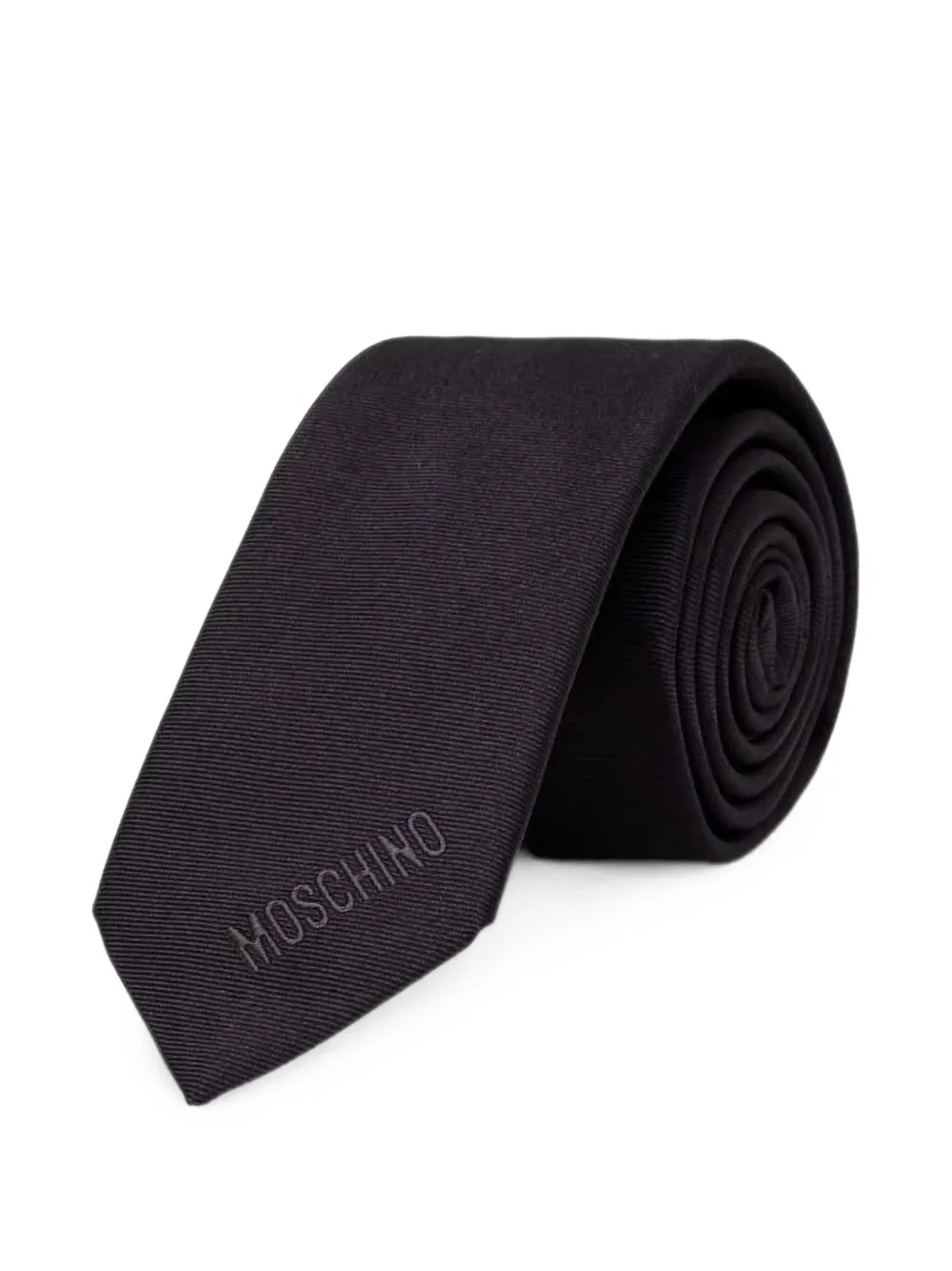 Moschino logo-embroidered heart-motif tie - Nero