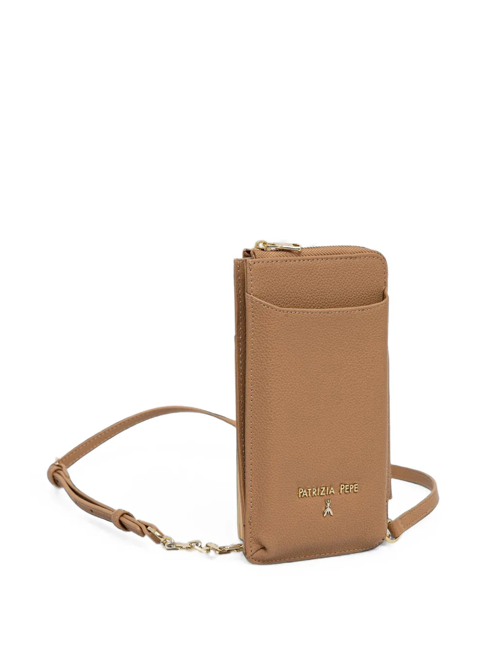 Patrizia Pepe logo-plaque calf leather phone bag - Toni neutri