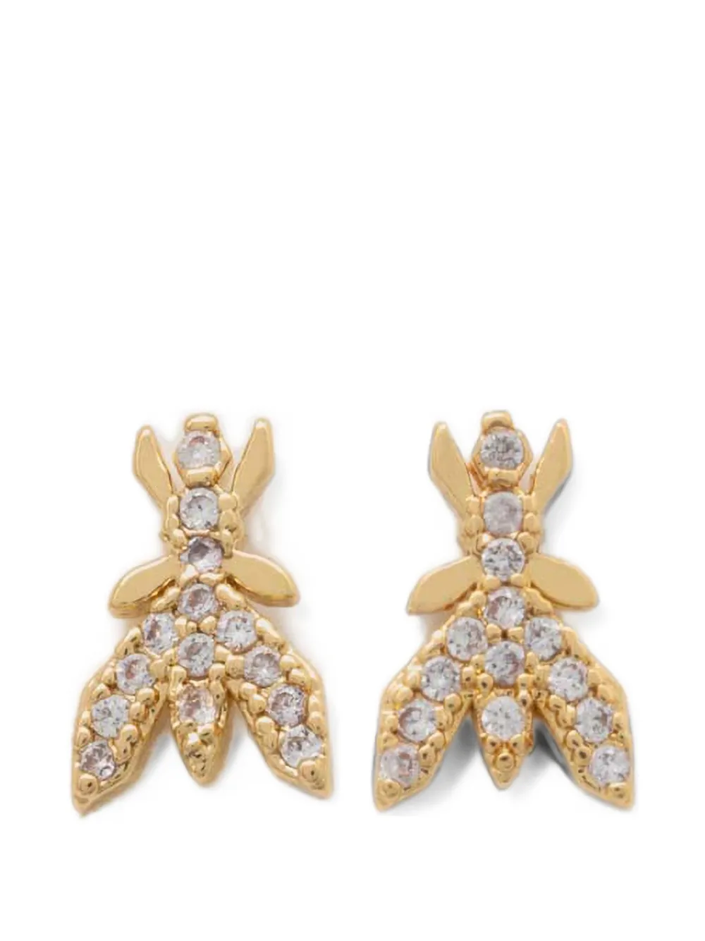 Patrizia Pepe Fly logo crystal-embellished earrings - Oro
