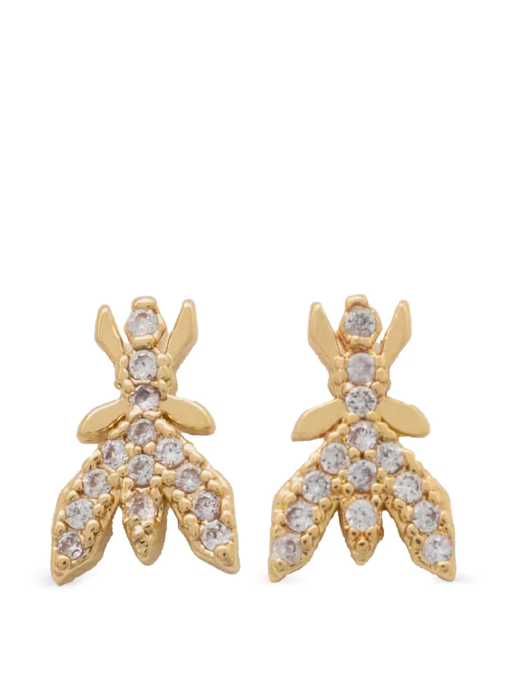 Patrizia Pepe Fly logo crystal-embellished earrings - Oro