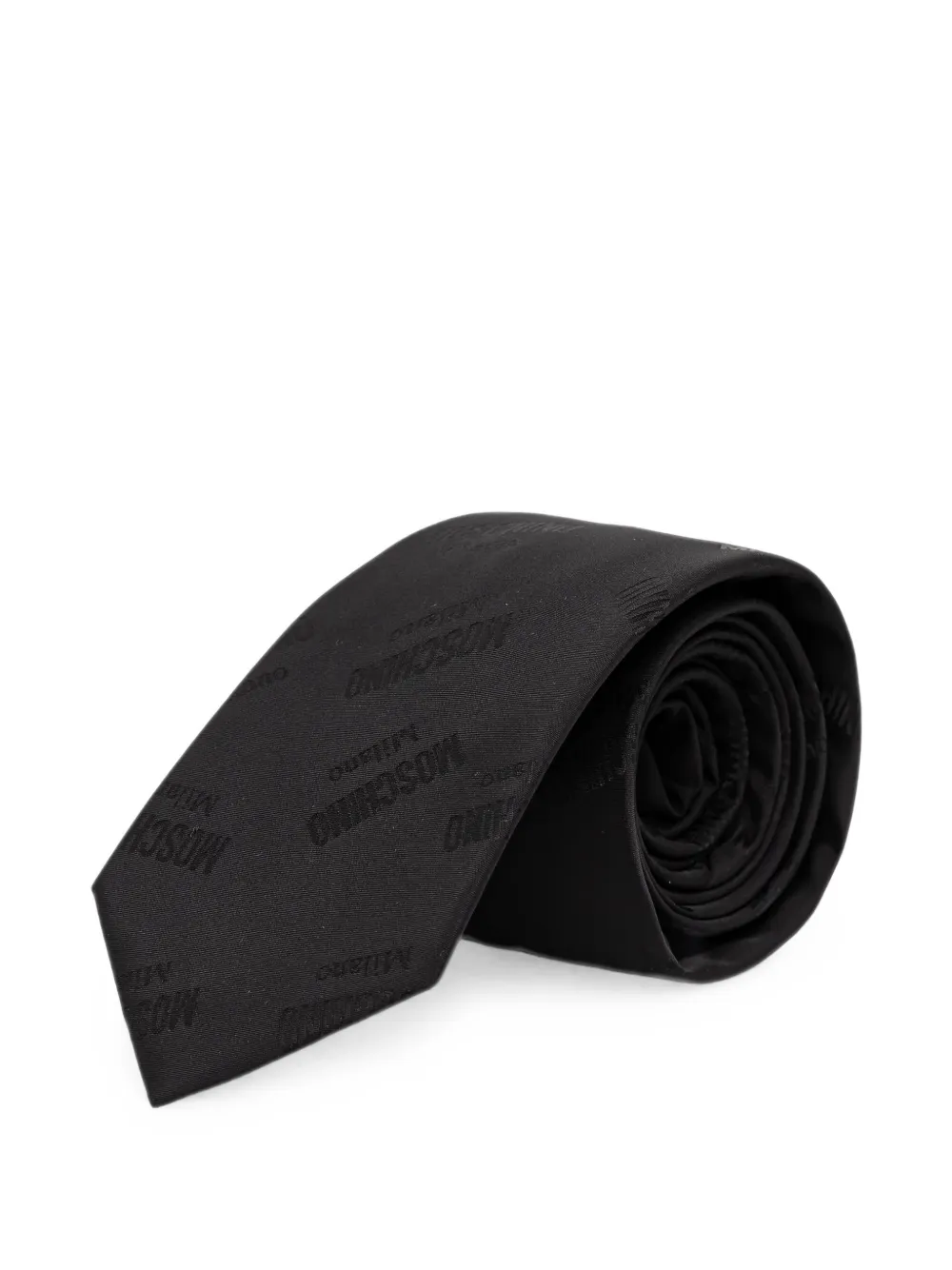 Moschino logo-jacquard tie - Nero