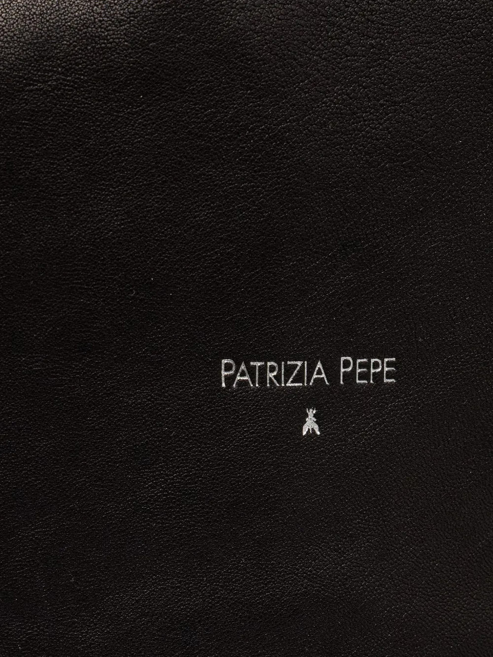 Patrizia Pepe Kalfsleren shopper met logo-print Zwart