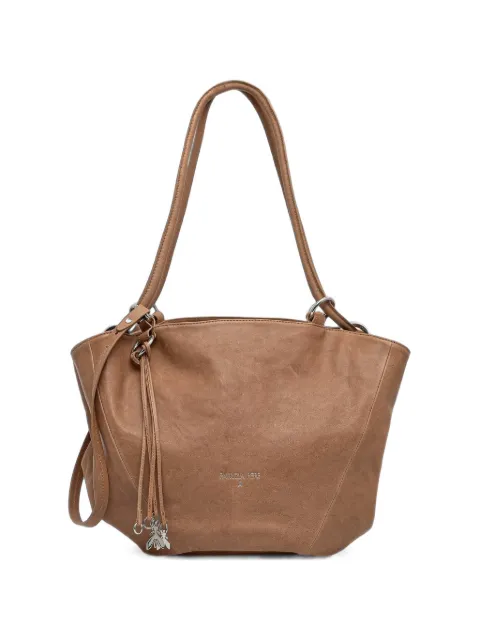 Patrizia Pepe logo-print calf leather tote bag