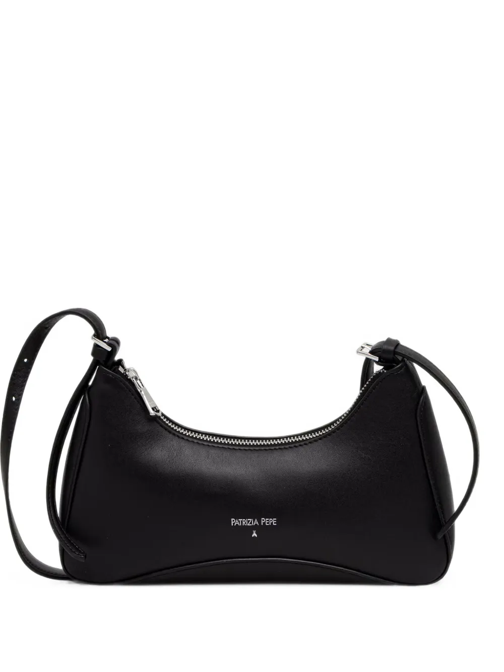 Patrizia Pepe logo-print curved shoulder bag - Nero