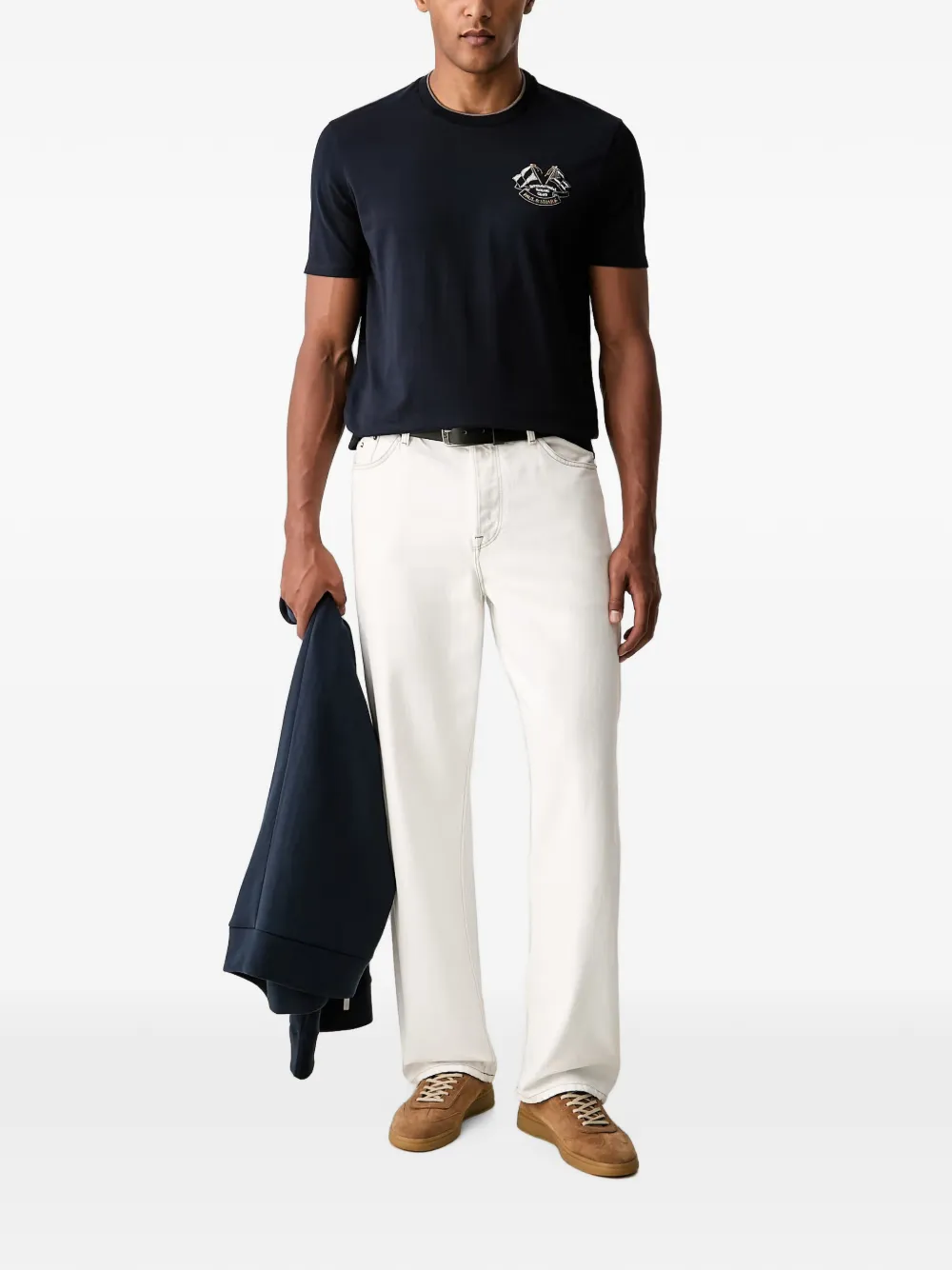 Paul & Shark T-shirt met geborduurd logo Blauw