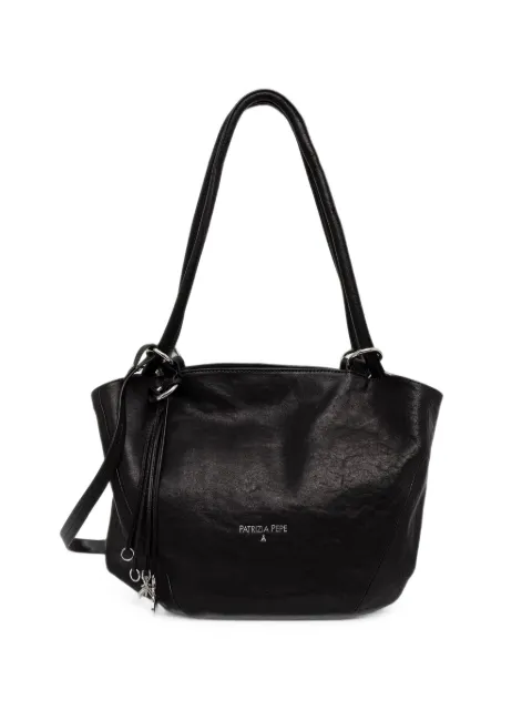 Patrizia Pepe logo-print leather tote bag