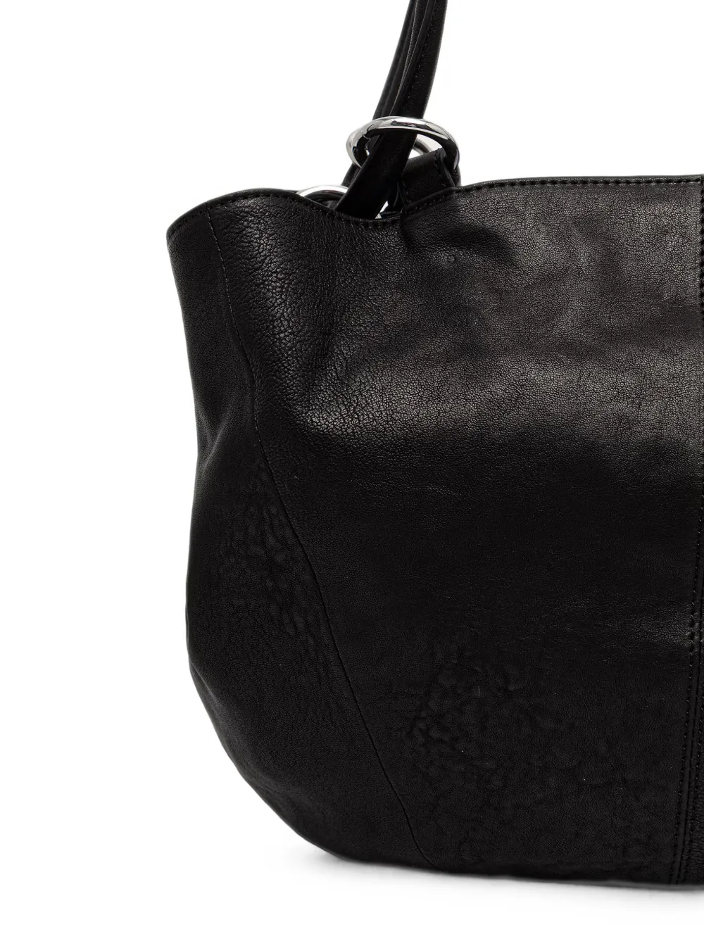 Patrizia Pepe Leren shopper met logoprint Zwart