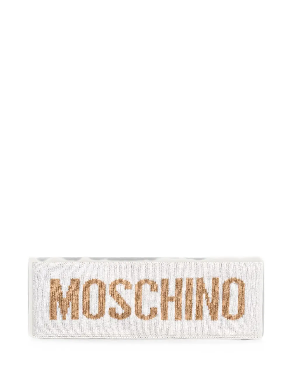 Moschino logo-intarsia knitted headband - Bianco