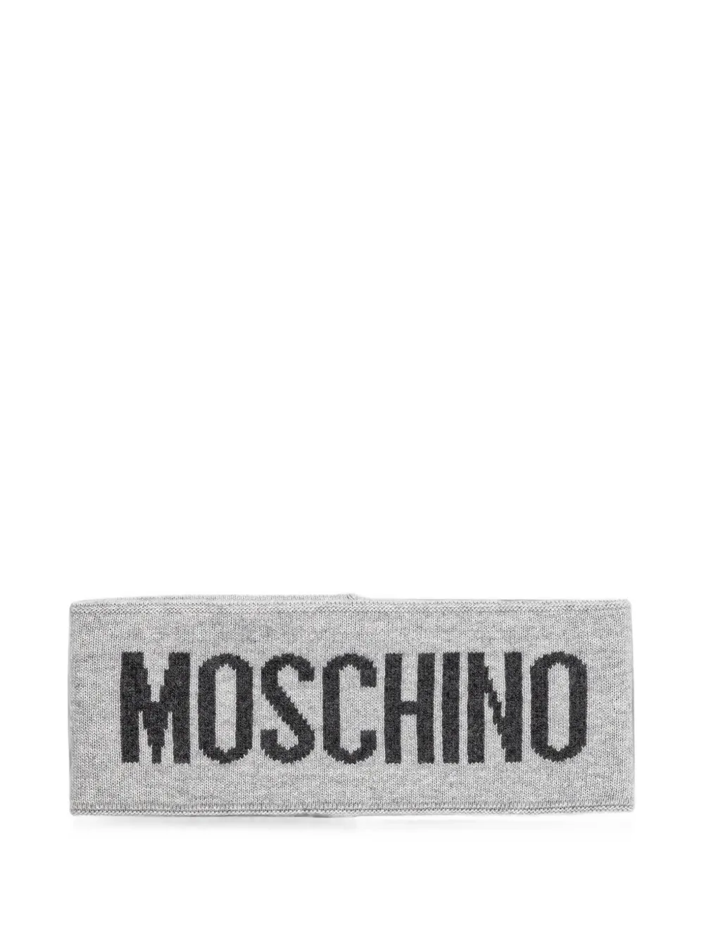 Moschino logo-intarsia knitted headband - Grigio
