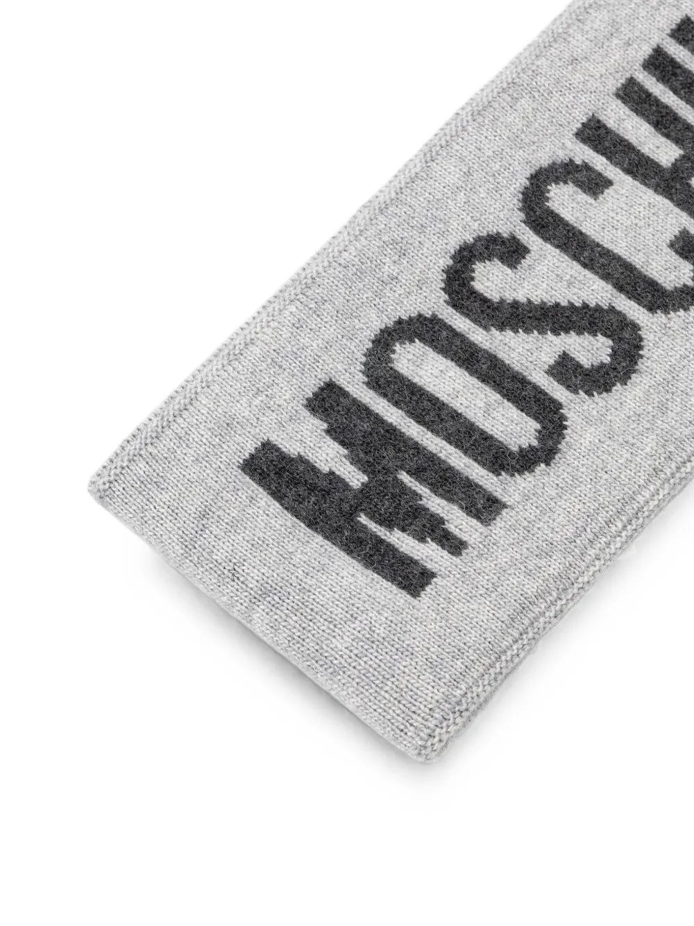 Moschino Gebreide haarband met logo intarsia Grijs