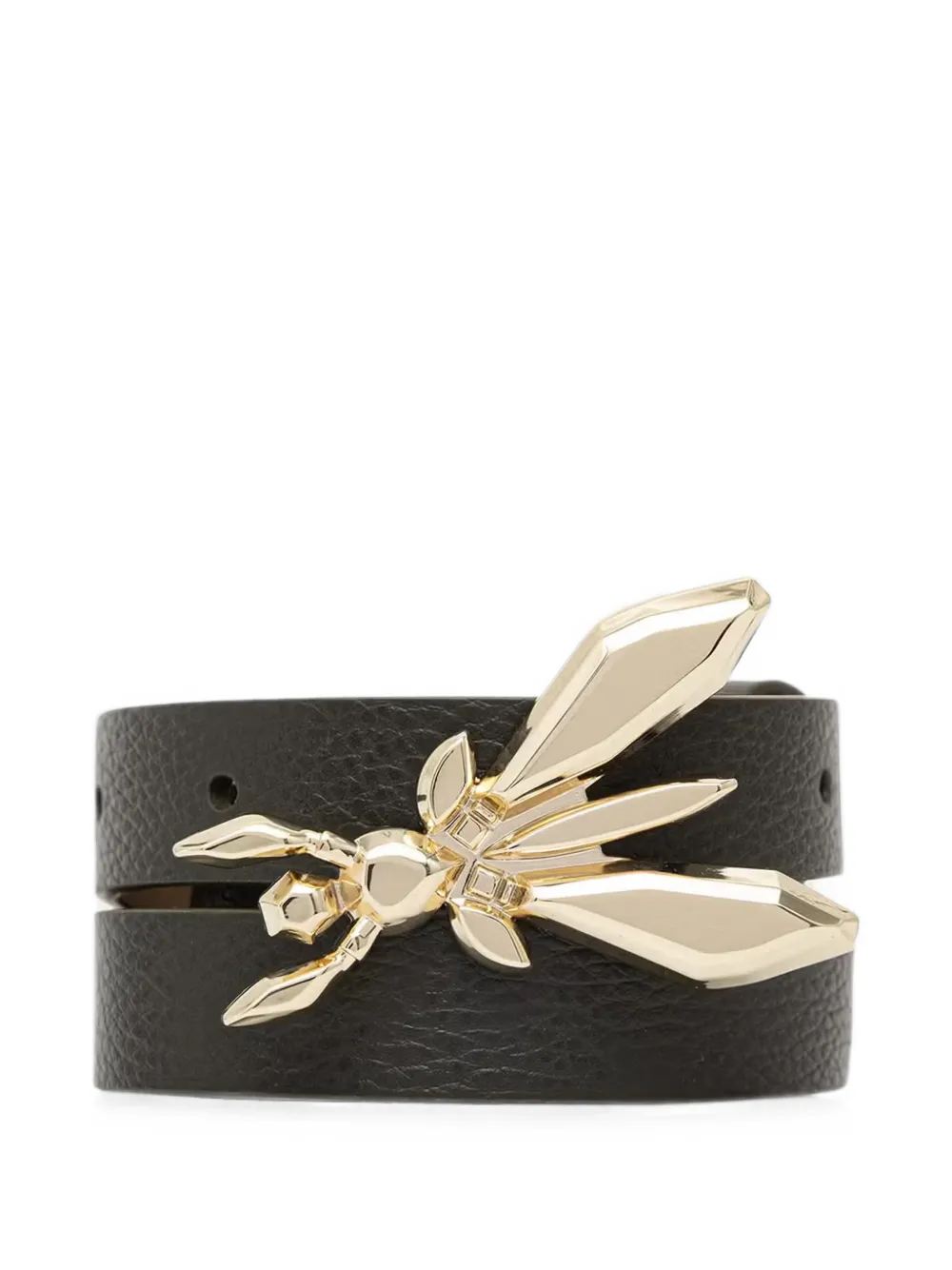 Patrizia Pepe Fly-buclke pebbled-leather belt