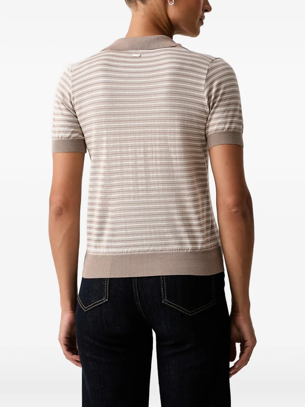 Paul & Shark Gestreept polo T-shirt Beige