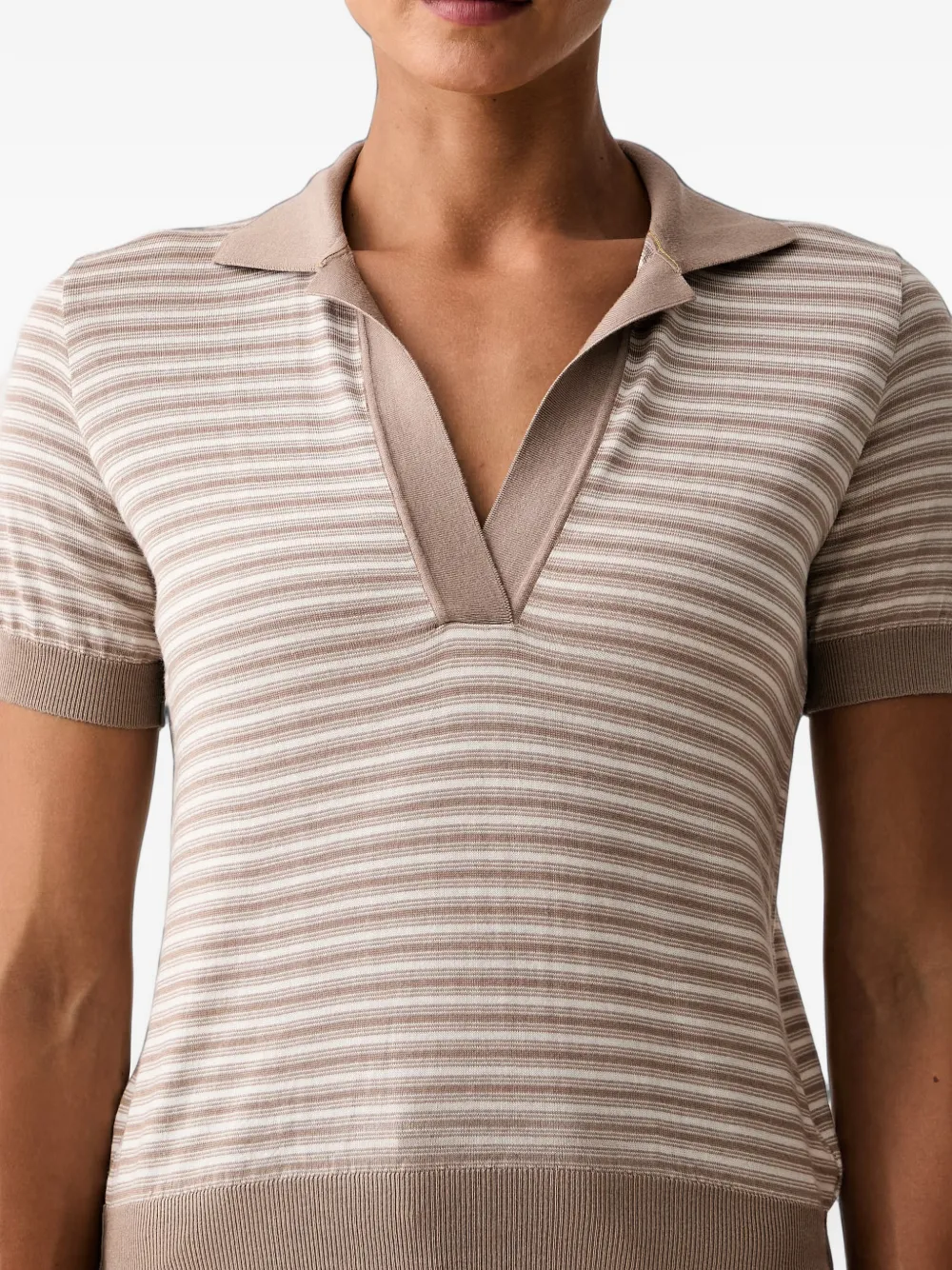 Paul & Shark Gestreept polo T-shirt Beige