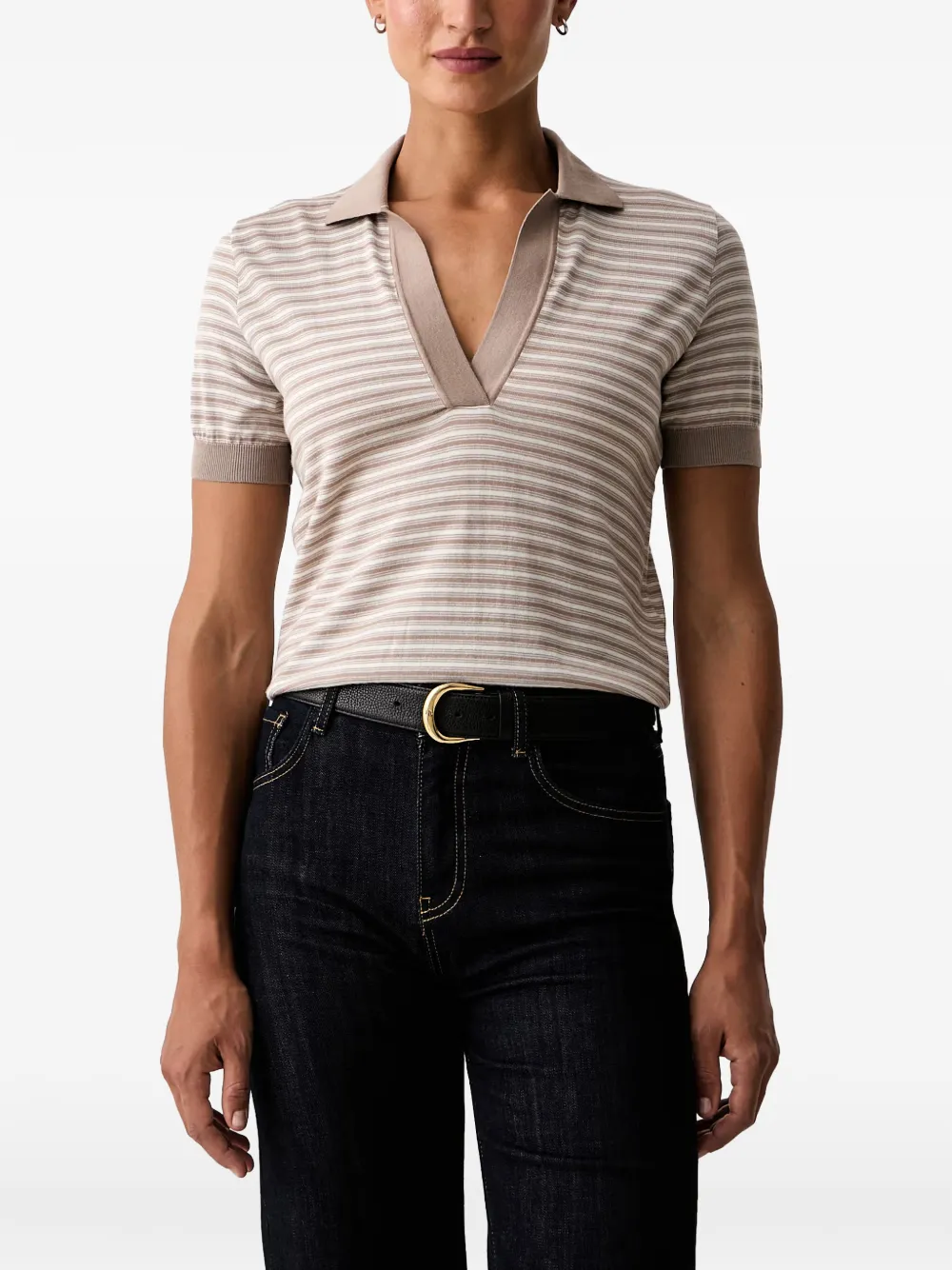 Paul & Shark Horizontal-stripe Polo T-shirt In Multi