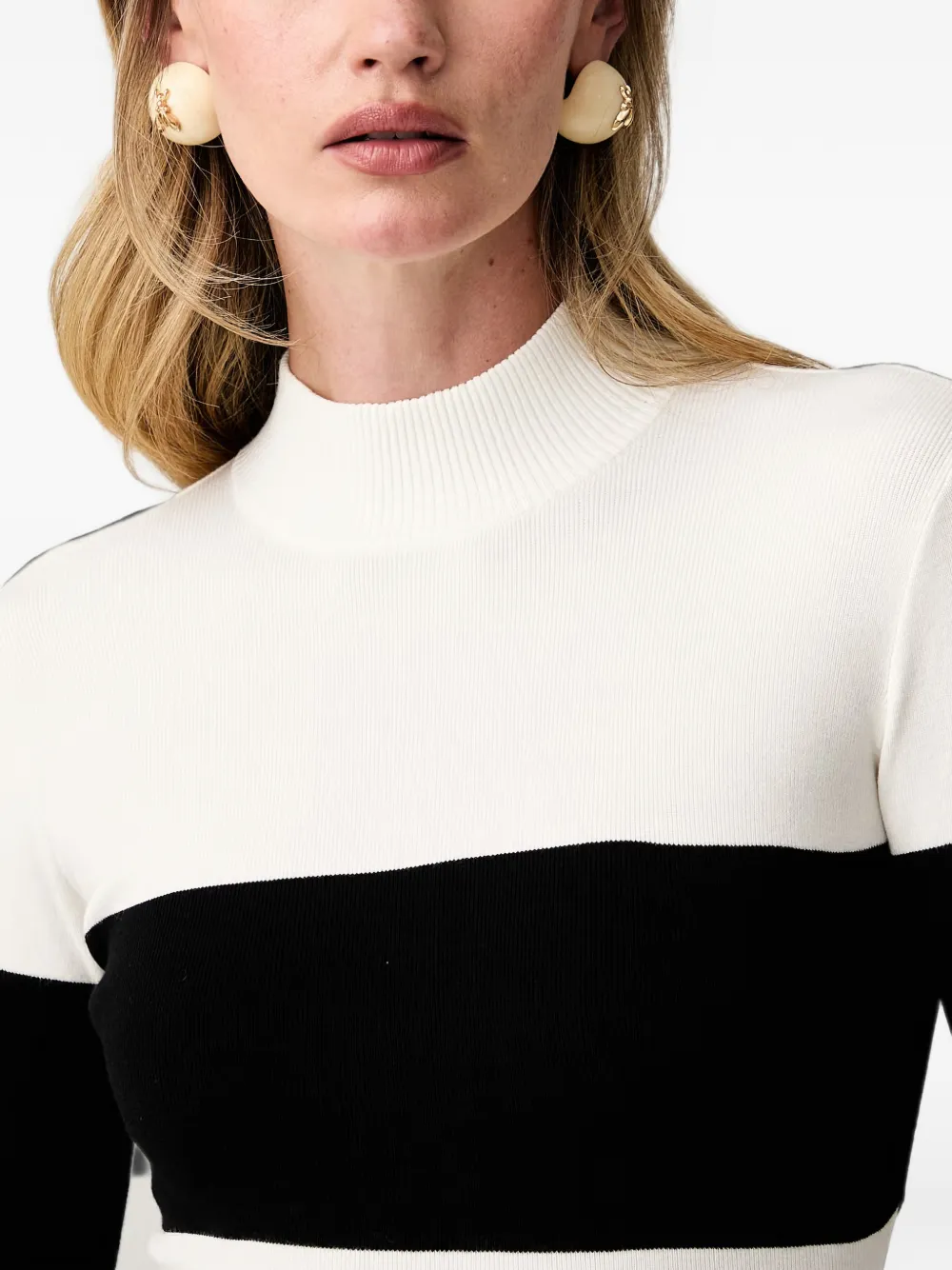 Patrizia Pepe Gestreepte asymmetrische maxi-jurk Wit