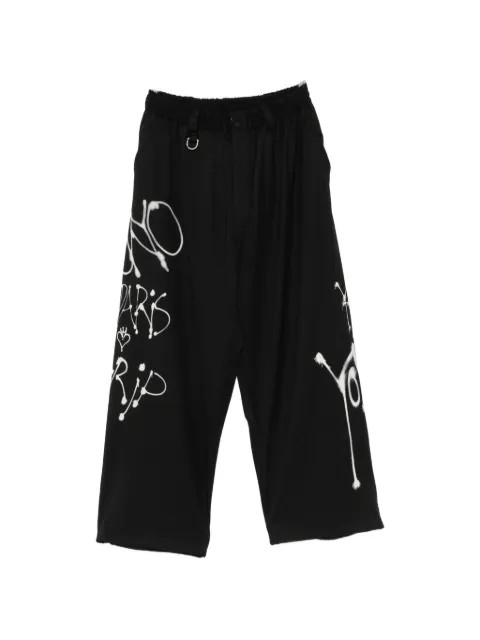 Y-3 graffiti-print wide-leg trousers