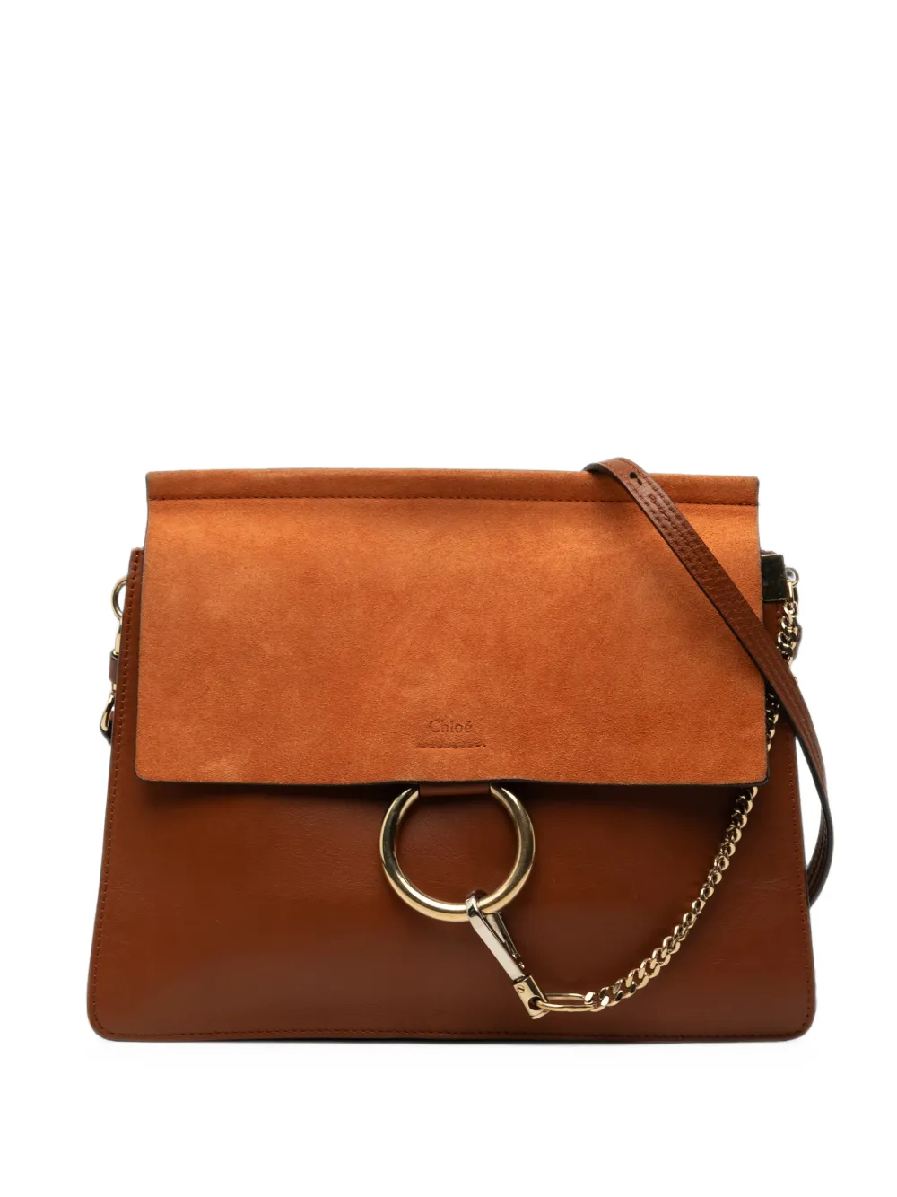 Chloé Pre-Owned 2017 mittelgroße Faye Umhängetasche aus Kalbsleder und Wildleder - Braun