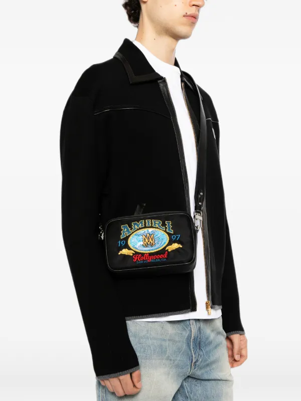 美品AMIRI レザー ショルダーバッグ カメラバッグ　レザー AMIRI カメラバッグ | ブラック | FARFETCH JP