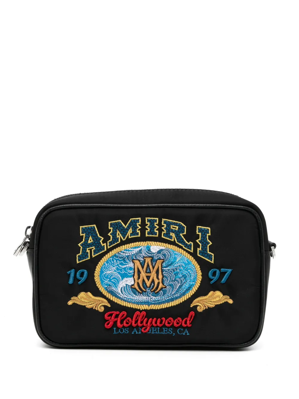 AMIRI logo-embroidered camera bag - Nero