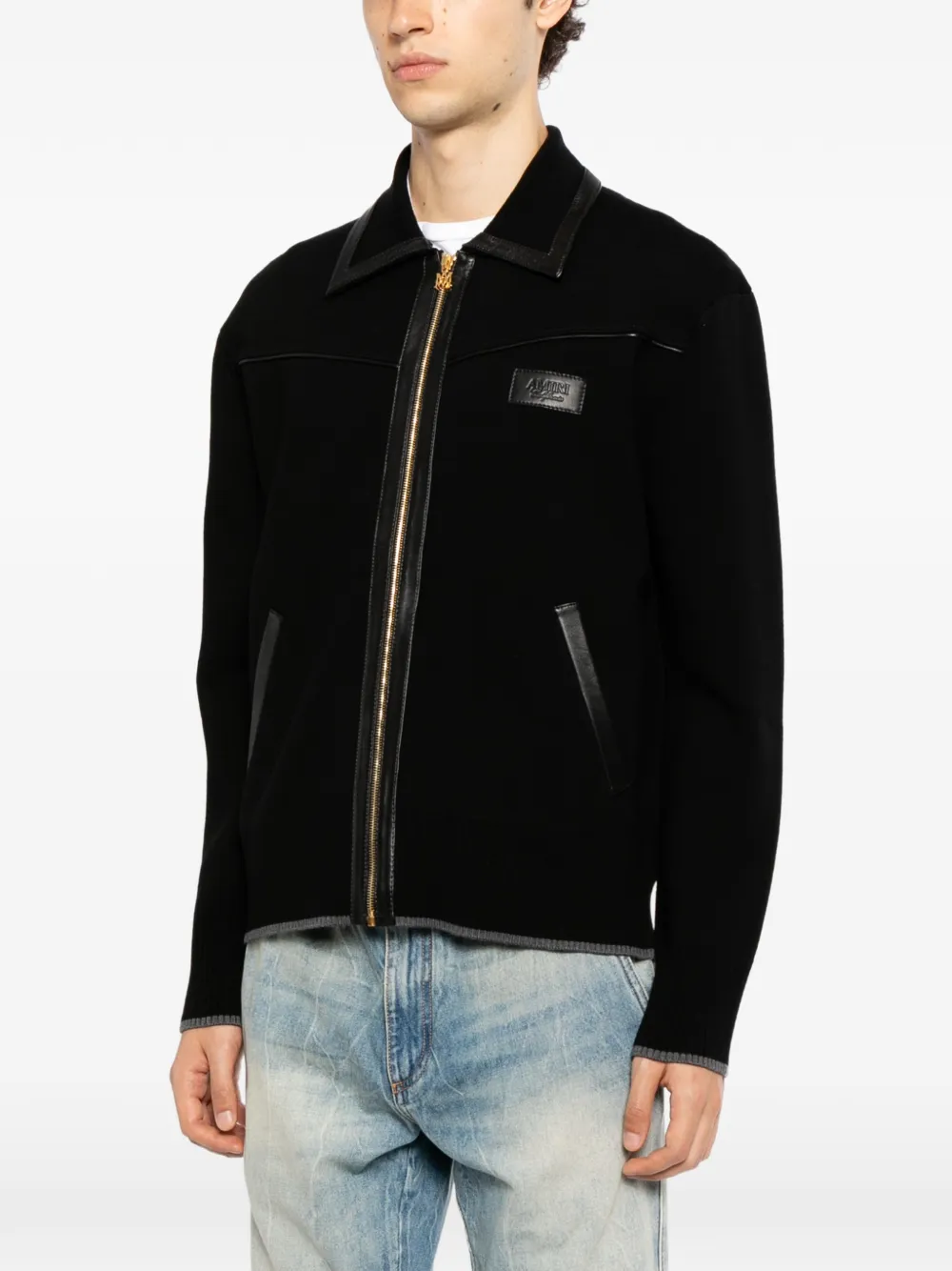 AMIRI Jack met leren afwerking en rits Zwart