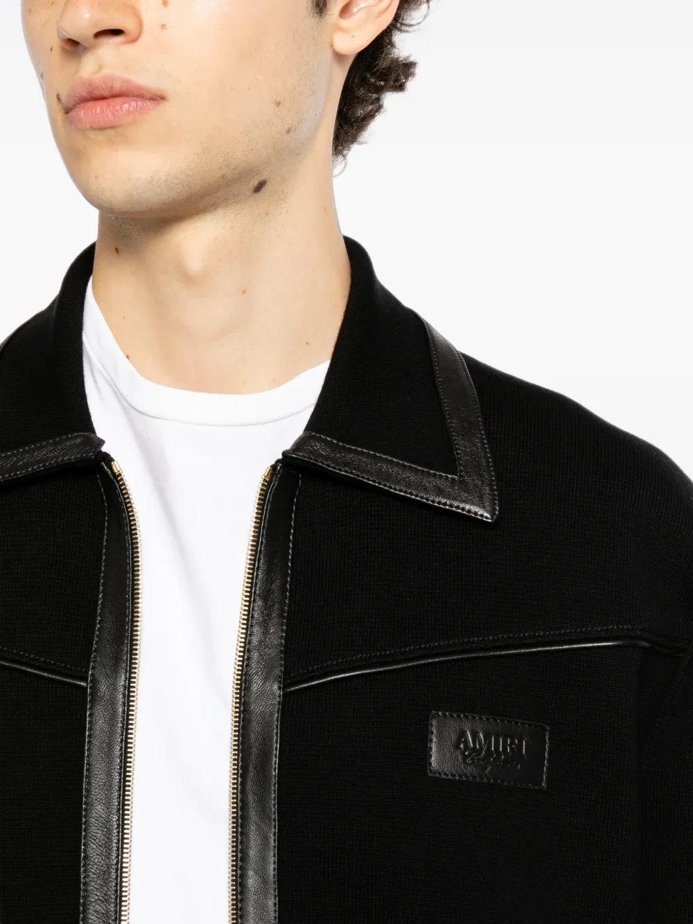 AMIRI Jack met leren afwerking en rits Zwart