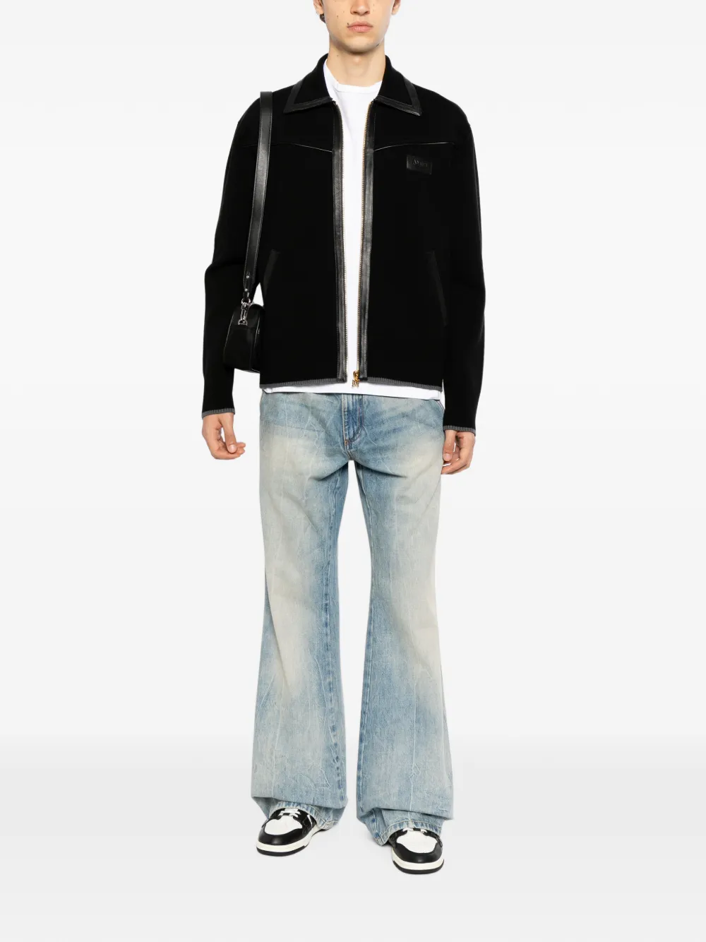 AMIRI Jack met leren afwerking en rits Zwart