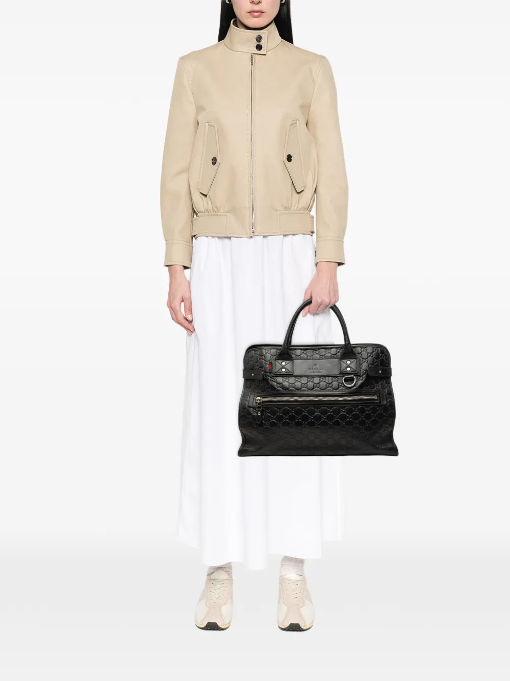 Gucci Pre-Owned 2000-2015 Guccissima Web aktetas Zwart