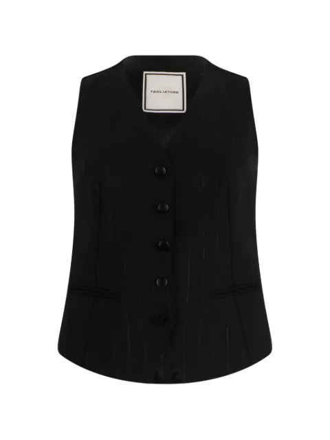 Tagliatore pinstripe-pattern V-neck waistcoat