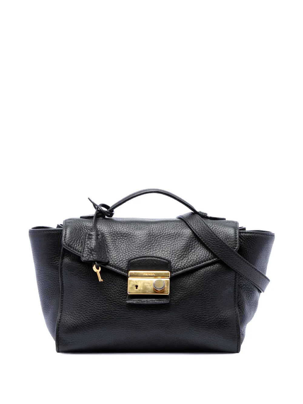 Prada Pre-Owned 2013-2026 Vitello Daino Soundlock satchel - Nero