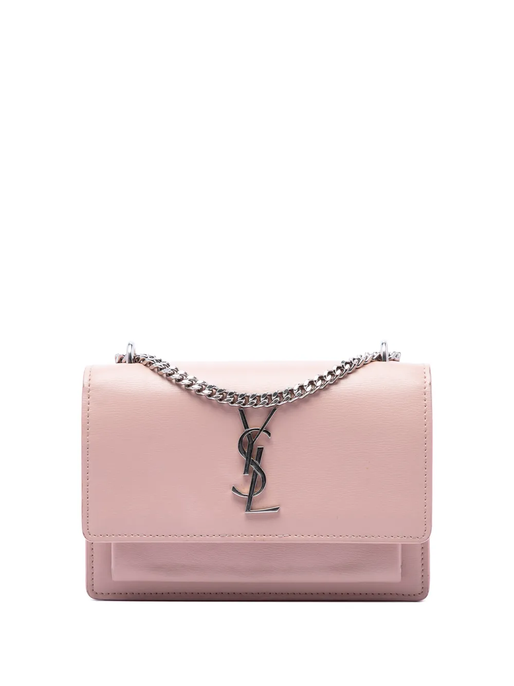 Saint Laurent Pre-Owned 2017 Mini Calfskin Monogram Sunset Wallet on Chain crossbody bag - Rosa