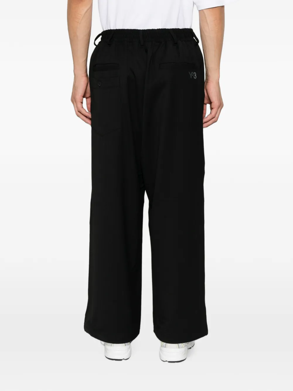 Y-3 Straight broek met trekkoord Zwart