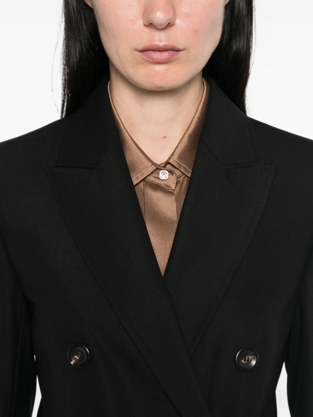 Max Mara Jack met dubbele rij knopen Zwart