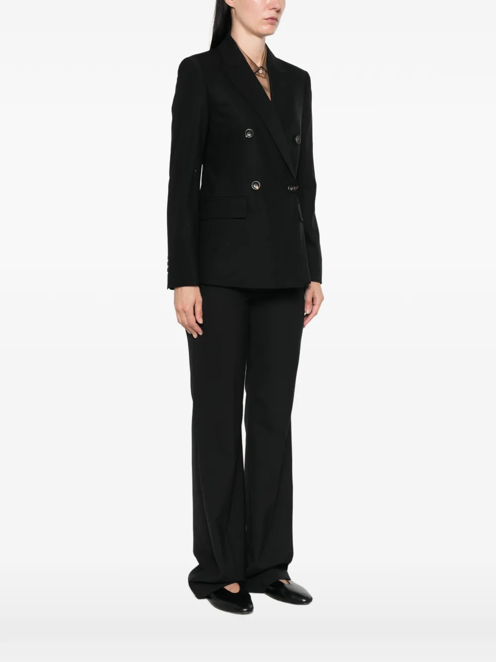 Max Mara Jack met dubbele rij knopen Zwart
