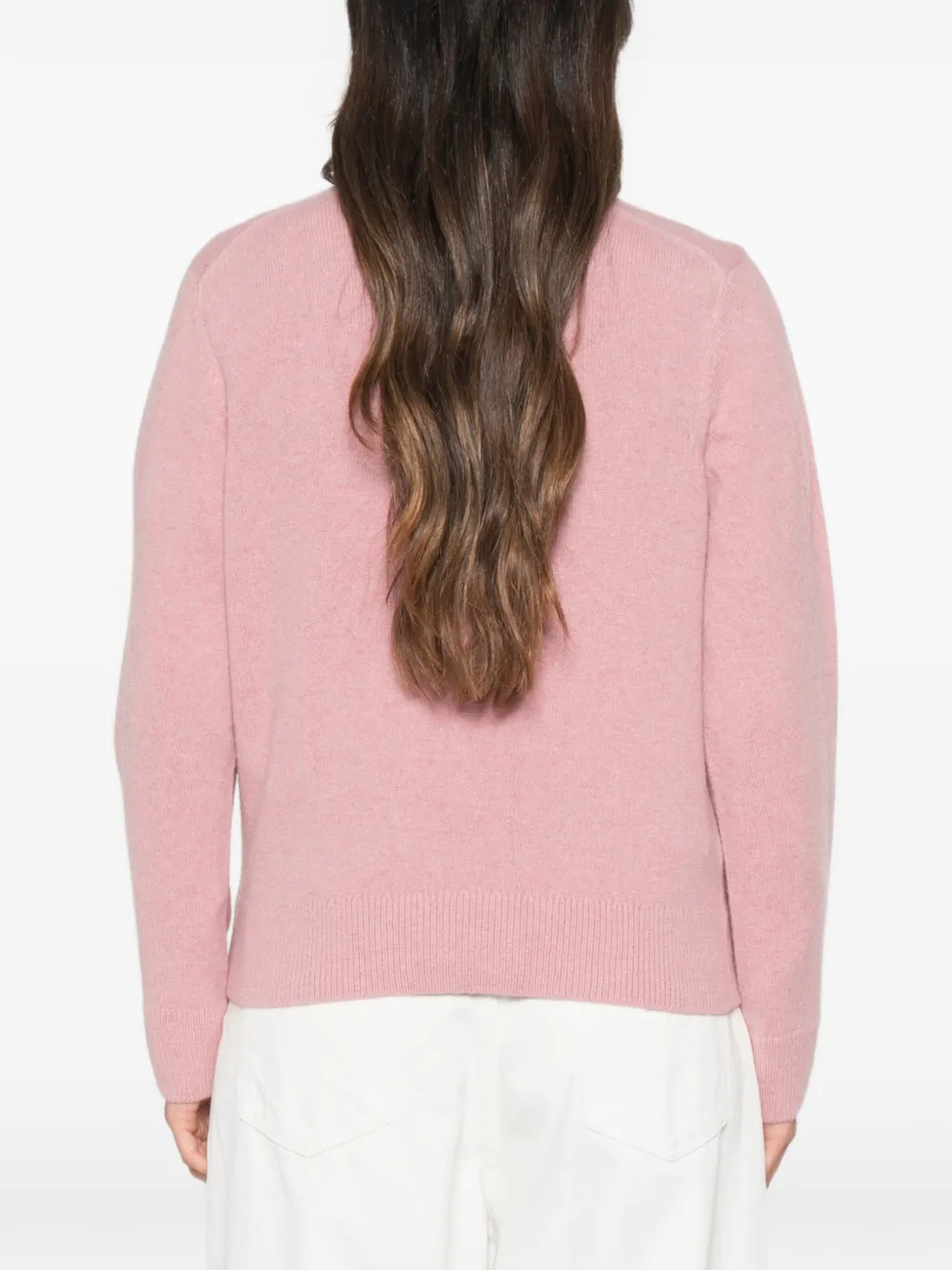 Maison Kitsuné Wollen trui met vossenpatch Roze