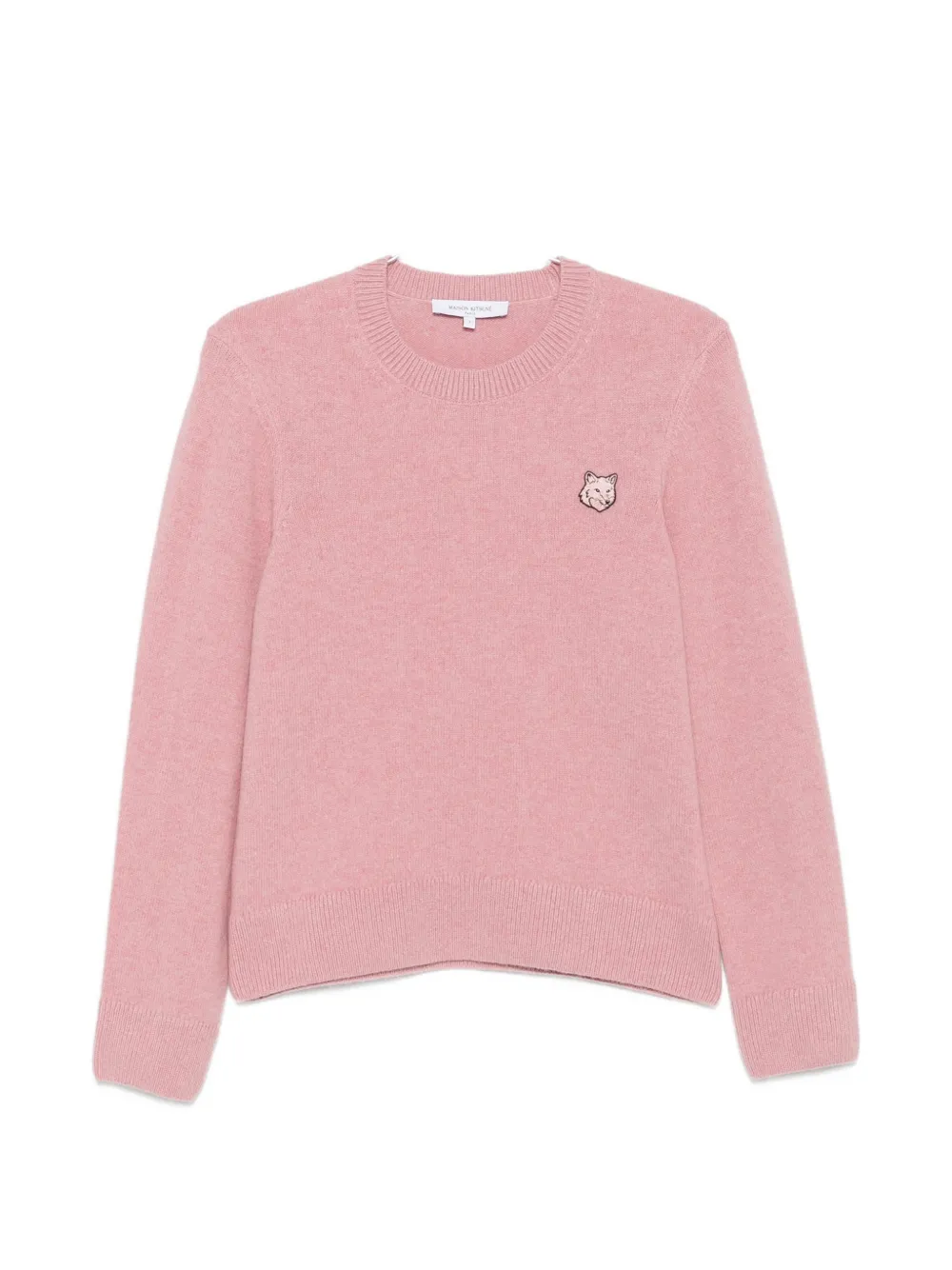 Maison Kitsuné fox-patch wool sweater - Rosa
