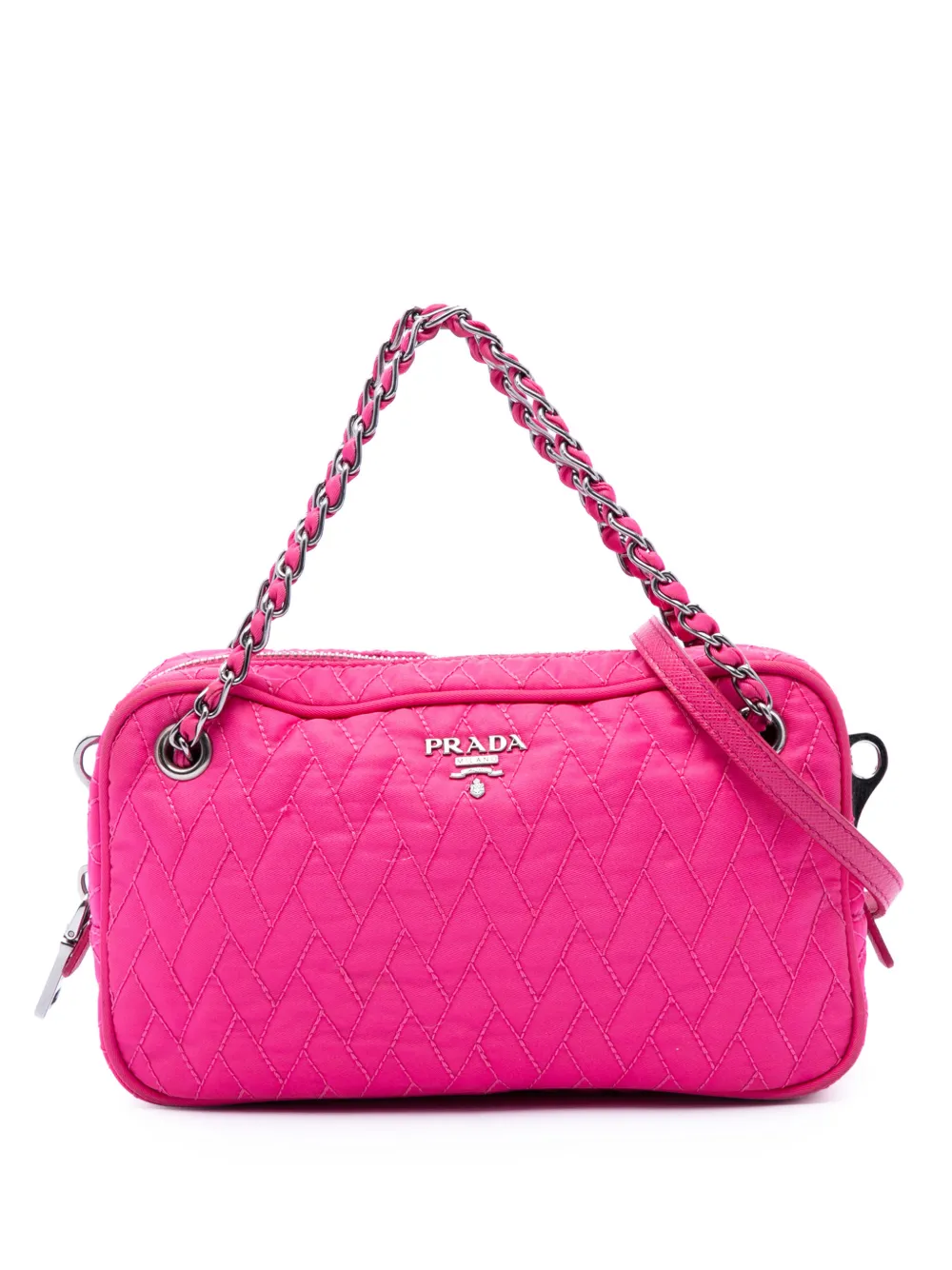 Prada Pre-Owned Borsa a tracolla in tessuto Impuntu con catena 2013-2026 - Rosa