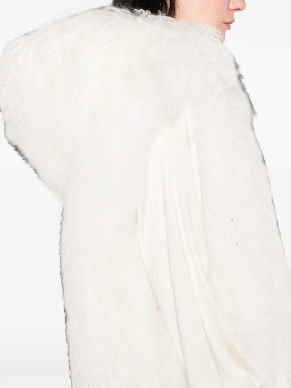 Yves Salomon hooded shearling gilet Wit